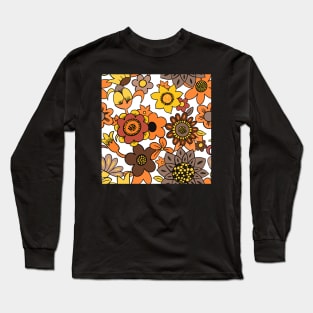 70's floral mid century Long Sleeve T-Shirt